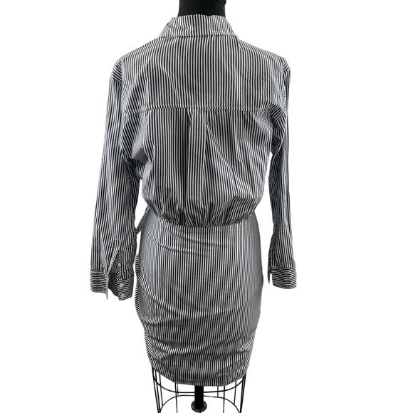 VERONICA BEARD BlueWhite Striped Button Down Sierra Shirtdress Size 8 - Picture 7 of 8